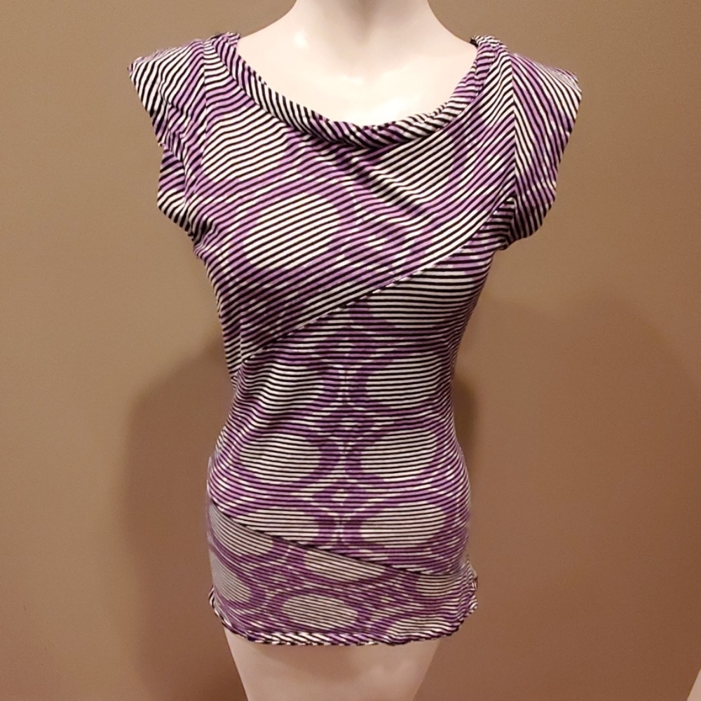 Patterned Cap Sleeve Top - image 3